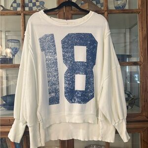 Sold Out Free People Camden 18 Graphic Pullover Oversized Size XS
